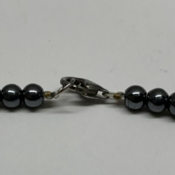 Black Glass Beads And Steel Necklace, Bracelet And Earrings Set - Picture 3 of 5